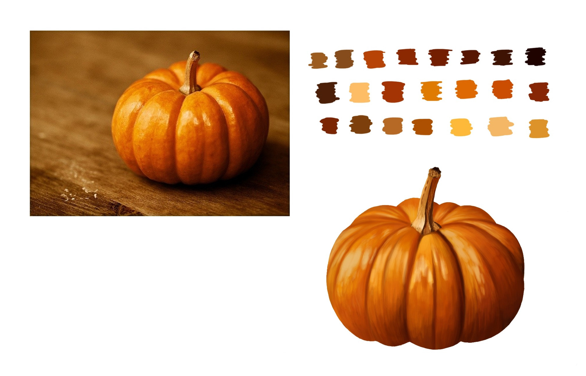 Color and Texture Study: Realistic Pumpkin
